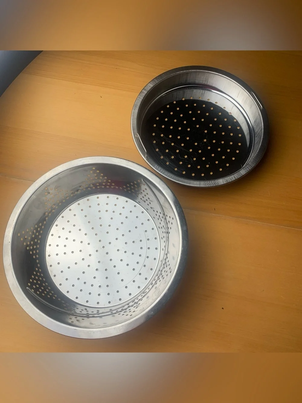 Set Of 2 Stainless Steel Steamers Strainer Baskets  Insert for Pasta Veggies.